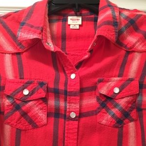 Red and Blue Plaid Button-Down
